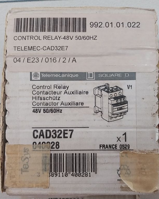 Telemecanique Cad32E7 Auxiliary Control Relay 040028 48V 50/60Hz