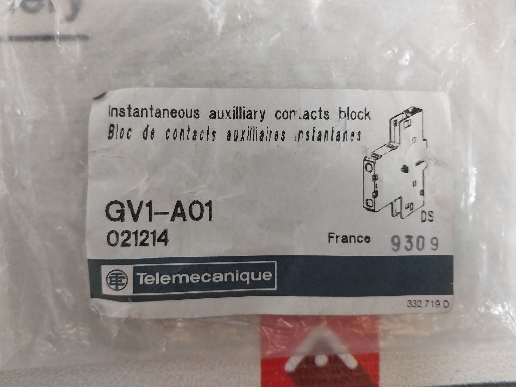 Telemecanique Gv1-a01 Auxiliary Contact Block 50/60Hz