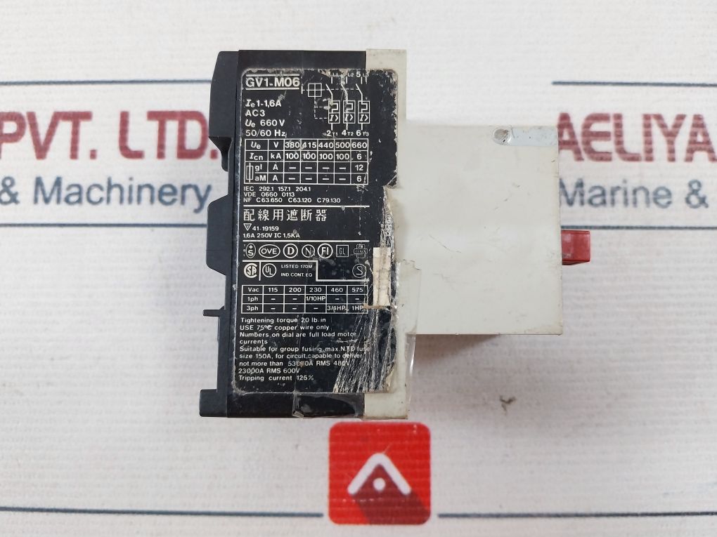 Telemecanique Gv1-m06 Motor Circuit Breaker 6A