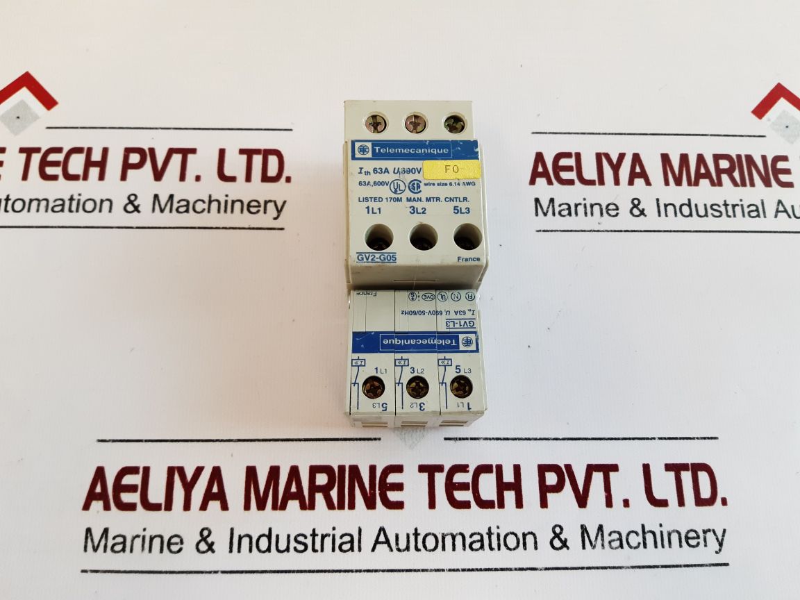 Telemecanique Gv2-g05 Terminal Block With Gv1L3 Circuit Breaker