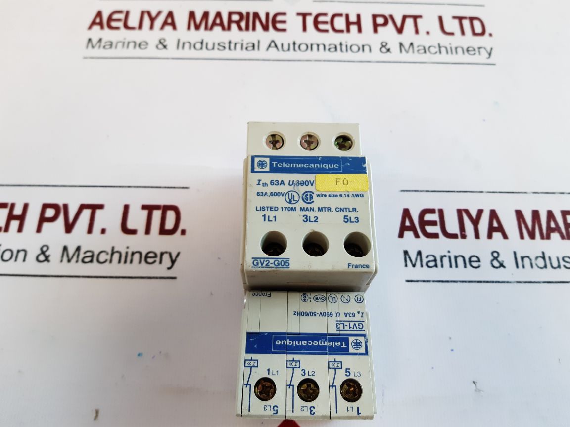 Telemecanique Gv2-g05 Terminal Block With Gv1L3 Circuit Breaker