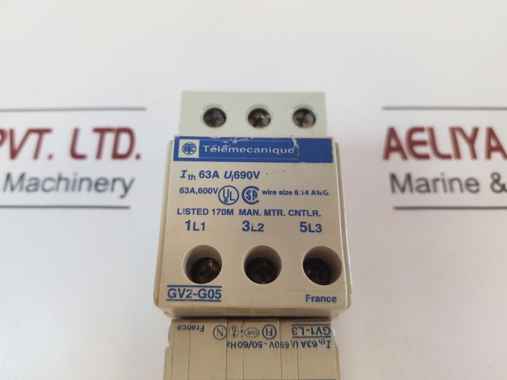 Telemecanique Gv2-g05 Terminal Block With Gv1L3 Circuit Breaker