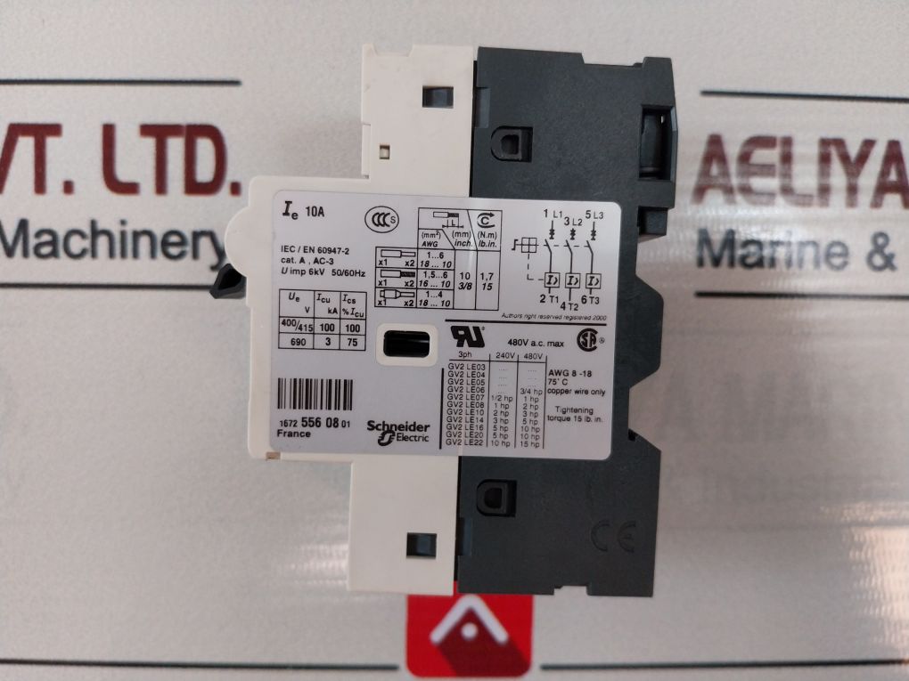 Telemecanique/Schneider Electric Gv2-le14 10A Circuit Breaker 6Kv 50/60Hz