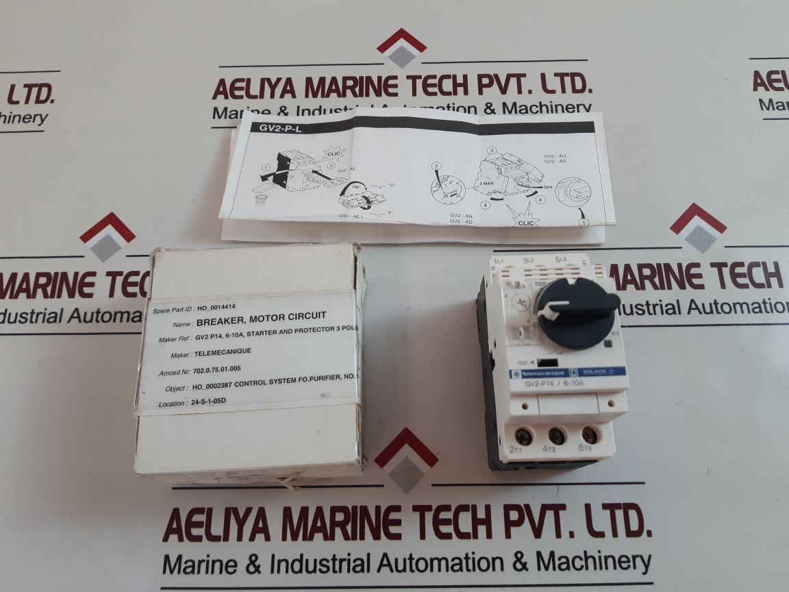 Telemecanique Gv2-p14/6-10A Motor Circuit Breaker
