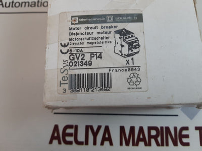 Telemecanique Gv2-p14/6-10A Motor Circuit Breaker

