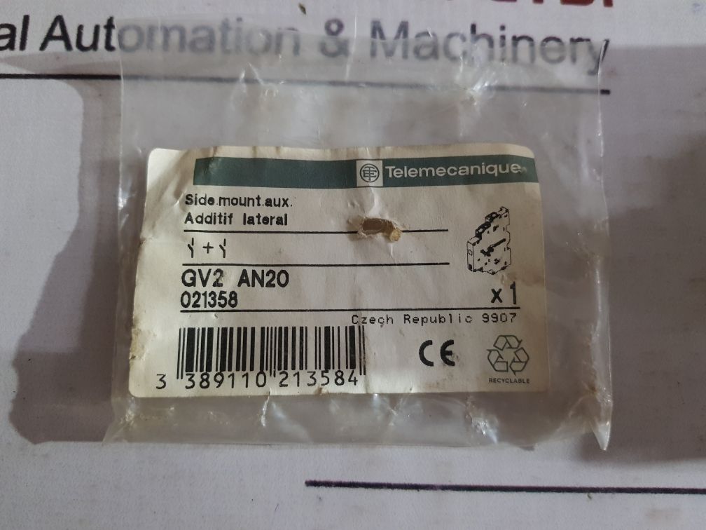 Telemecanique Gv2-an20 Auxiliary Contact 690V 6A