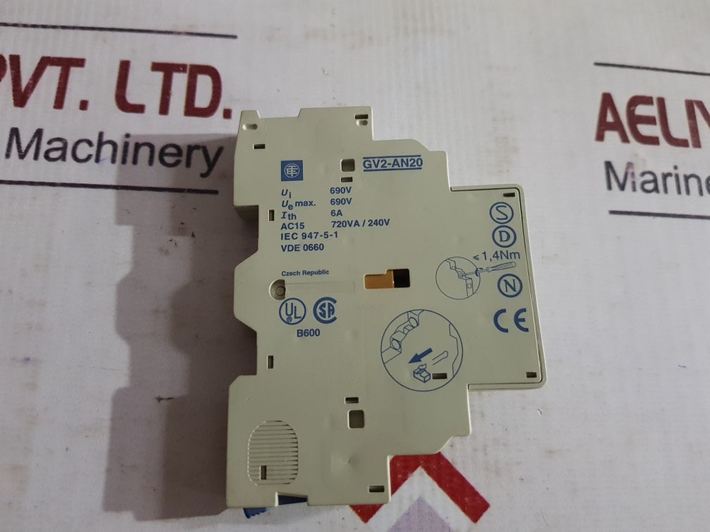 Telemecanique Gv2-an20 Auxiliary Contact 690V 6A