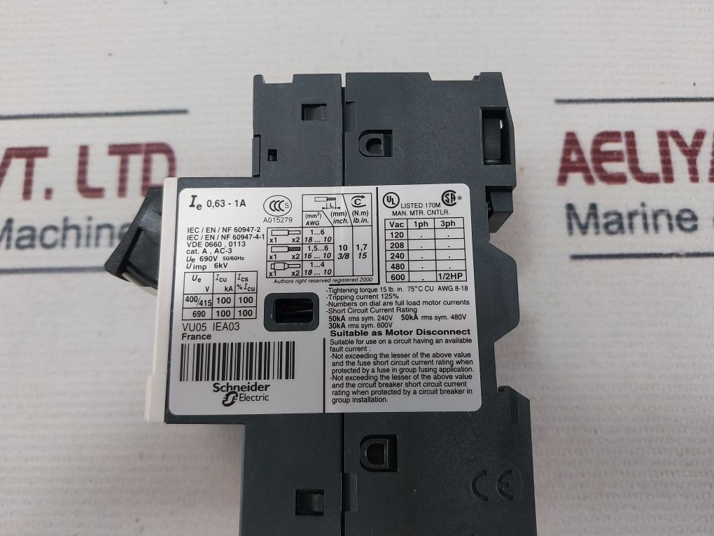 Telemecanique Gv2Me05/0.63-1A Motor Protection Circuit Breaker