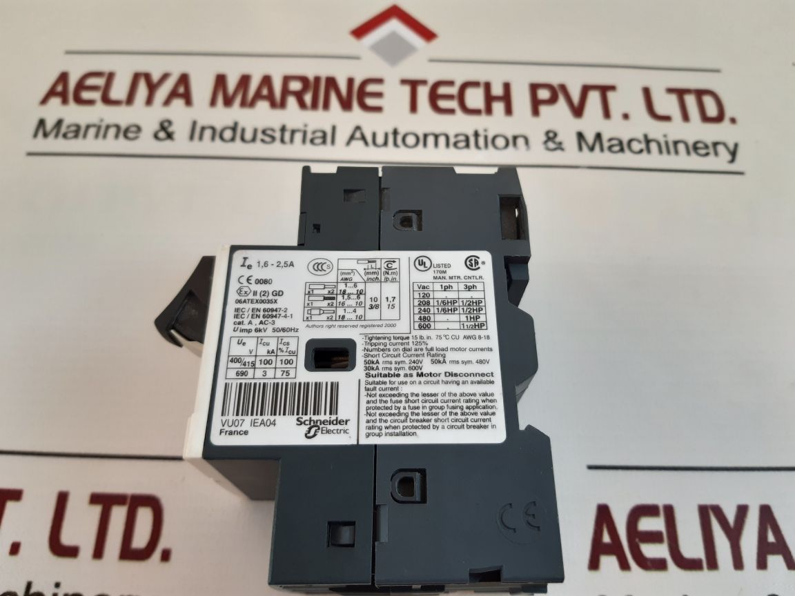 Telemecanique Gv2Me07/1.6-2.5A Motor Circuit Breaker
