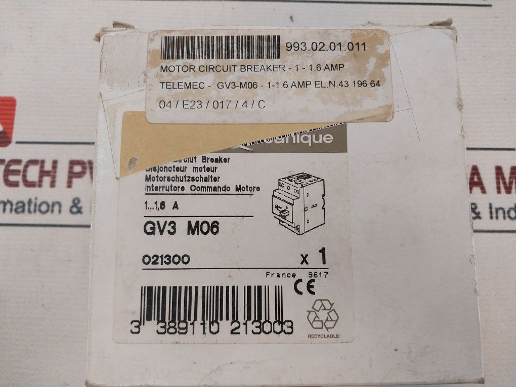 Telemecanique Gv3-m06 Motor Circuit Breaker