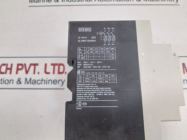 Telemecanique Gv3-m10 Circuit Breaker