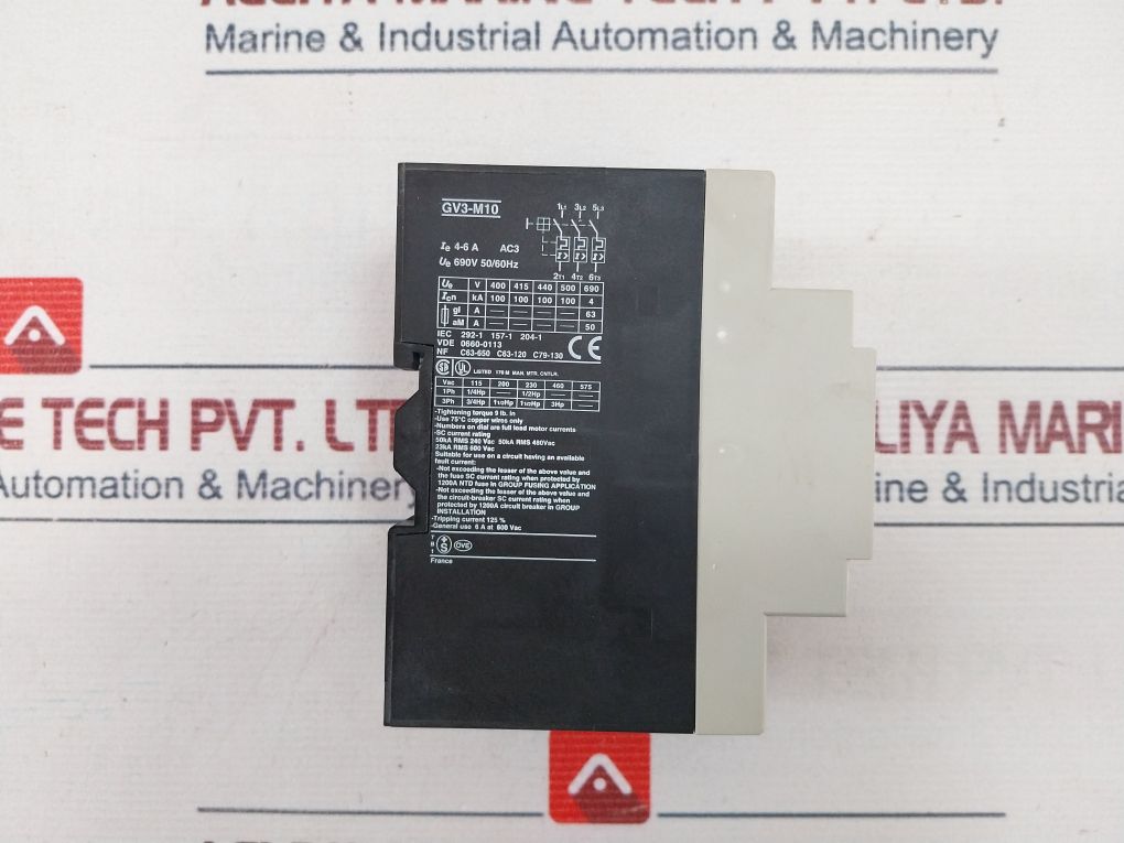 Telemecanique Gv3-m10 Motor Protection Circuit Breaker 690V