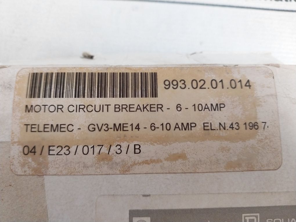 Telemecanique Gv3Me14/6-10A Motor Circuit Breaker