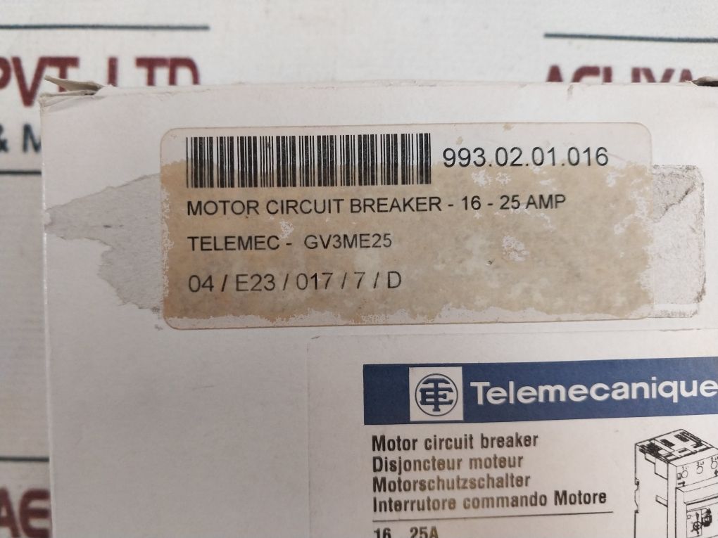 Telemecanique Gv3Me25/16-25A Motor Circuit Breaker 034660