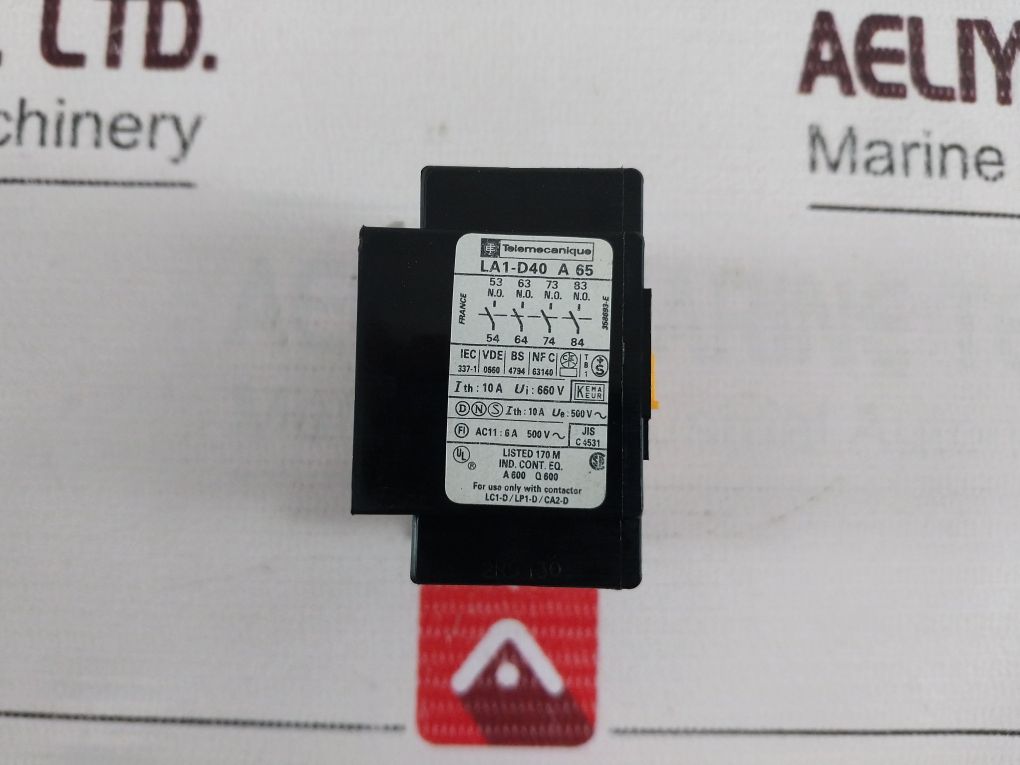 Telemecanique Contactor La1-d40 A 65 Auxiliary Relay Switch Block