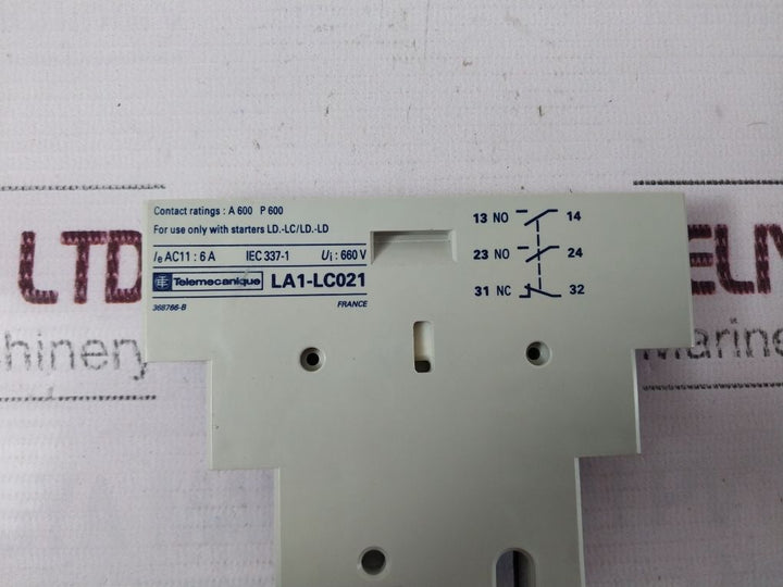 Telemecanique La1-lc021 Auxiliary Contact Block 992.001.008.0103, 660V 6A