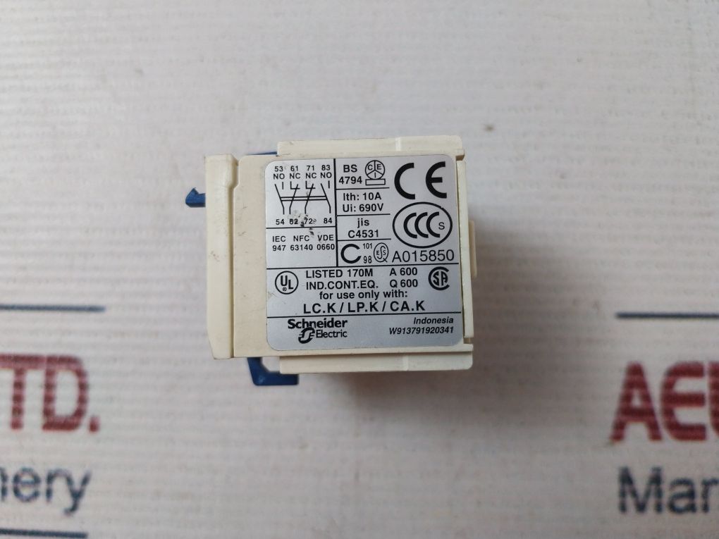 Telemecanique La1Kn22 Auxiliary Contact Block 10A