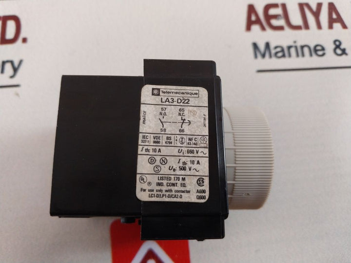 Telemecanique La3-d22 Time Delay Module 10A 660V Ac