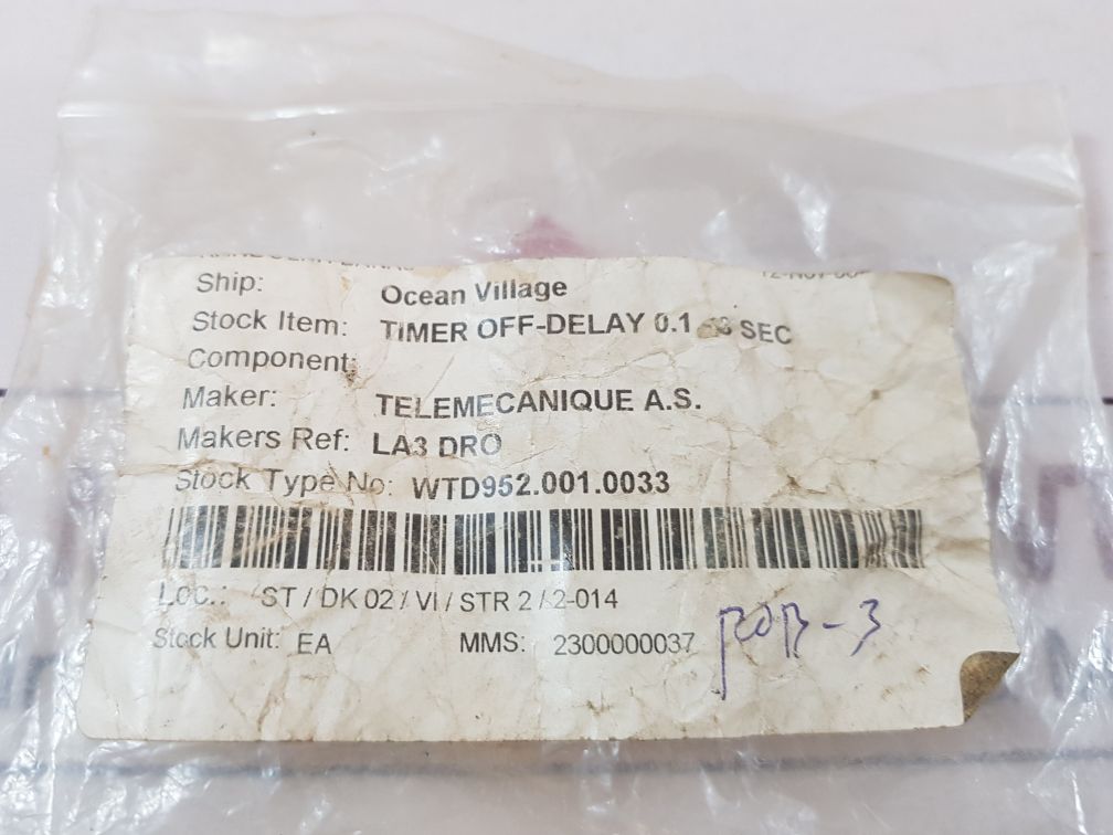 Telemecanique la3 dr0 time delay block