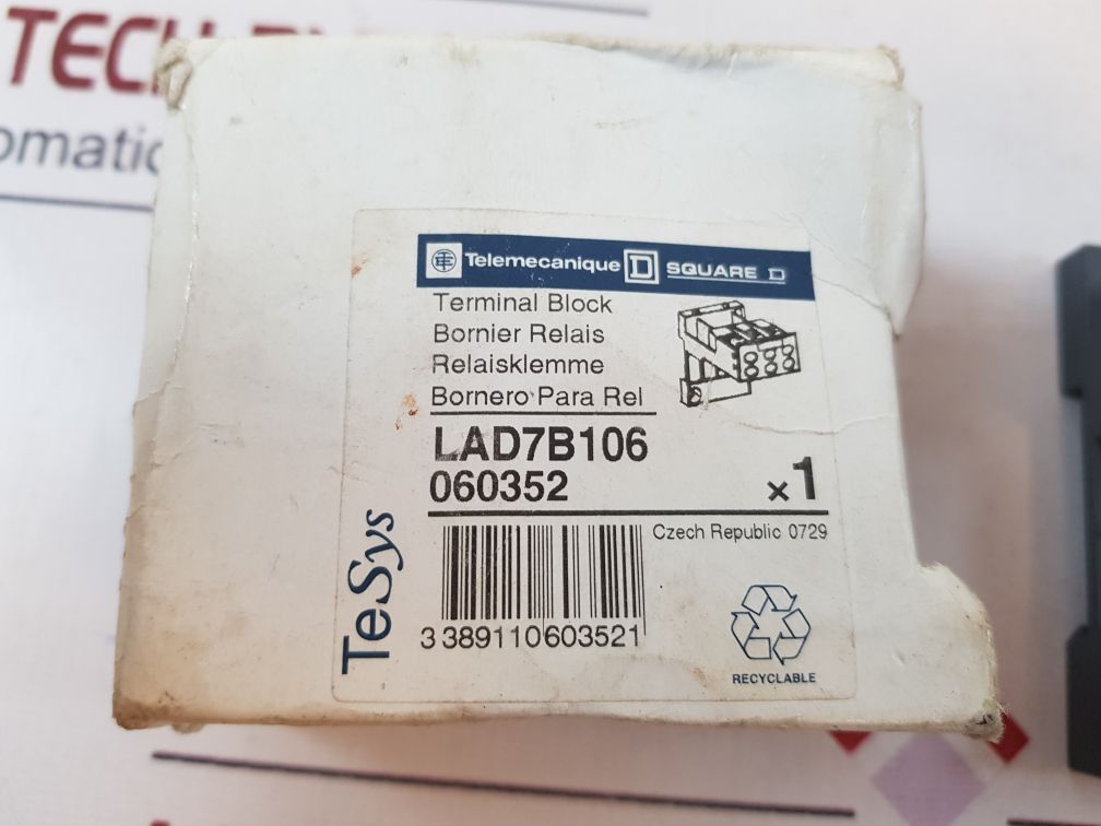Telemecanique lad7b106 terminal block