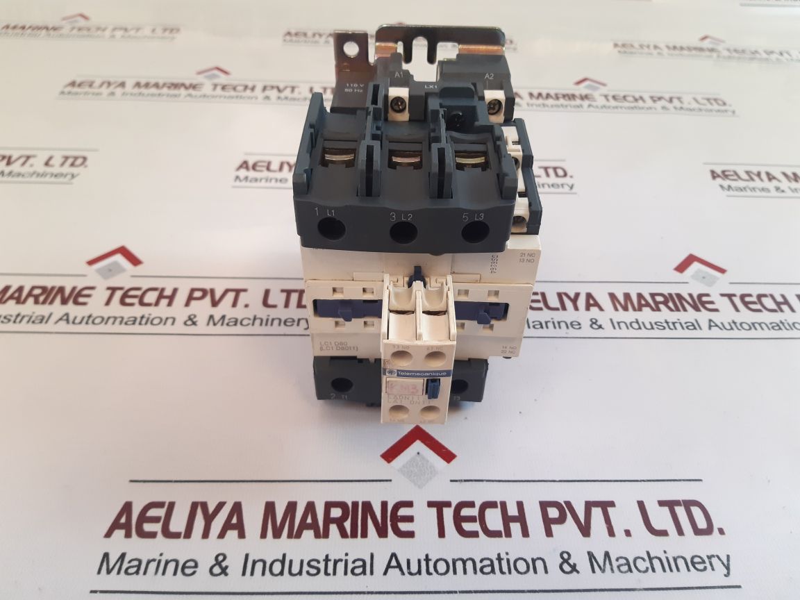 Telemecanique Lc1 D80 (Lc1 D8011) Contactor With Ladn11 La1 Dn 11 Contact Block