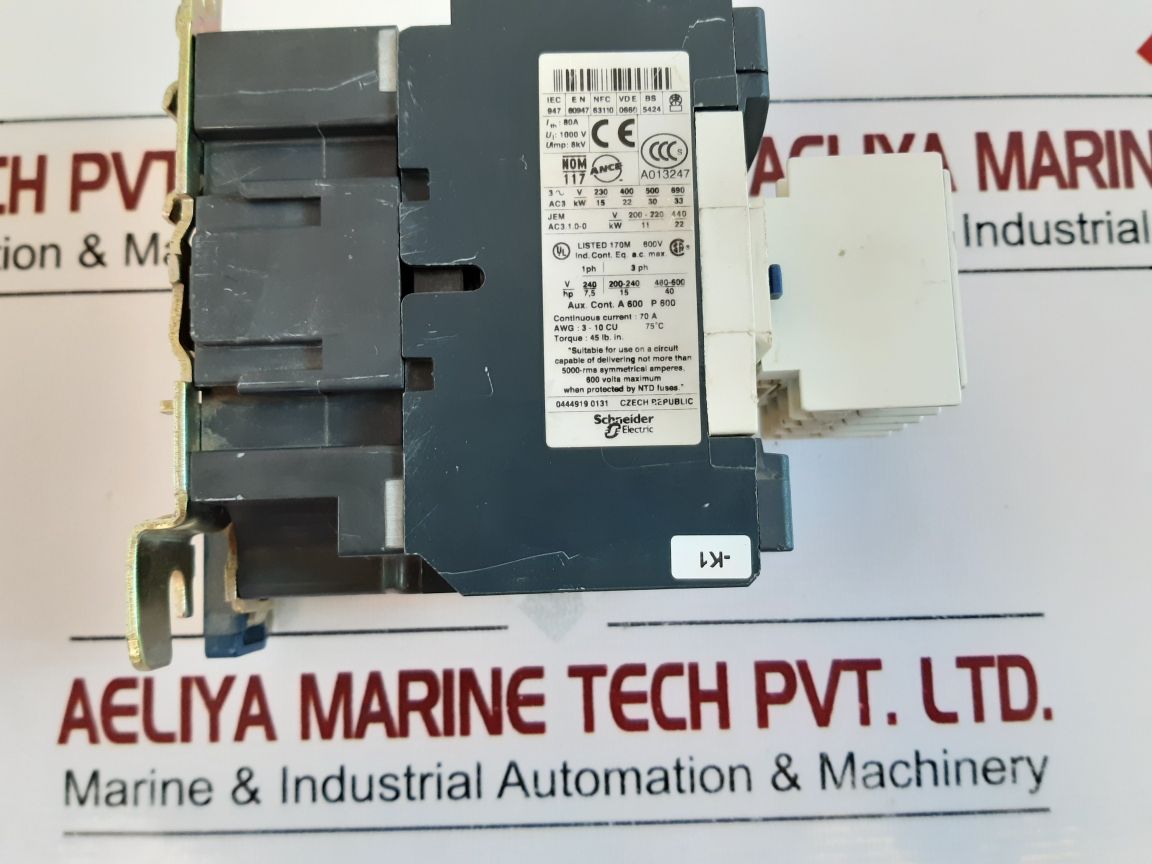 Telemecanique Lc1 D50 (Lc1 D5011) Contactor With Ladn22 La1 Dn22 Contact Block