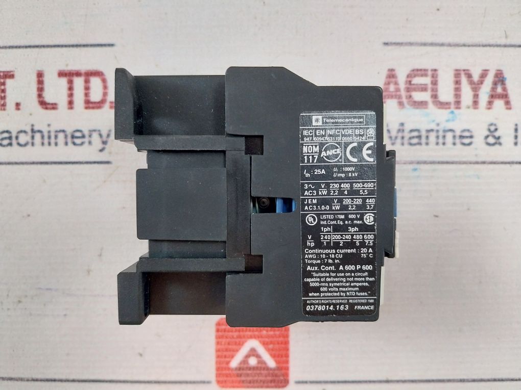 Telemecanique Lc1 D0910B7 Contactor 24V 50/60Hz