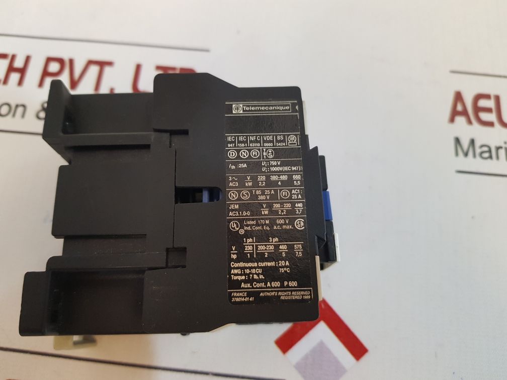 Telemecanique Lc1 D09 01 Contactor T85 25A