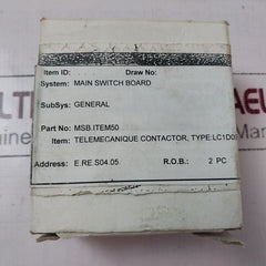 Telemecanique Lc1 D09 10 Contactor Lc1 D0910R7