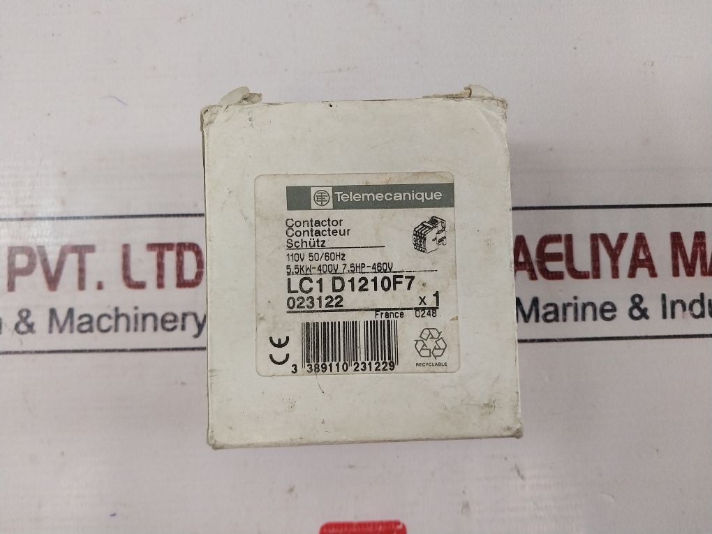 Telemecanique Lc1 D1210F7 Contactor 110V 50/60Hz