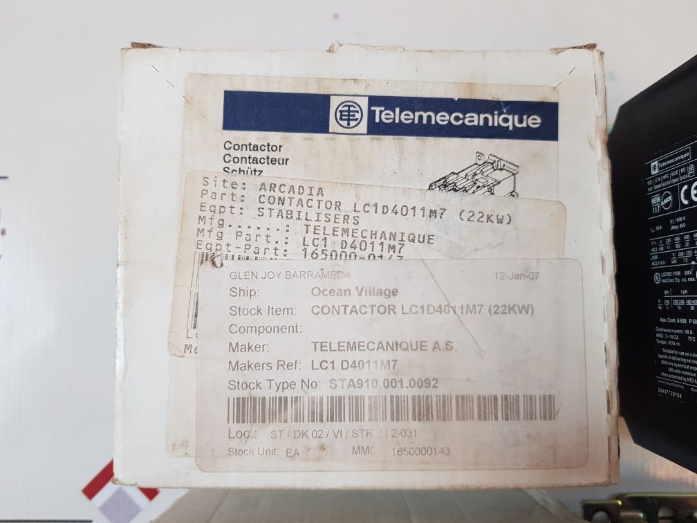 Telemecanique lc1 d4011 contactor