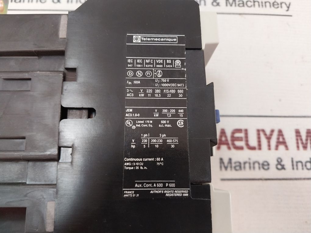 Telemecanique Lc1 D4011M7 Contactor 220V 50/60Hz