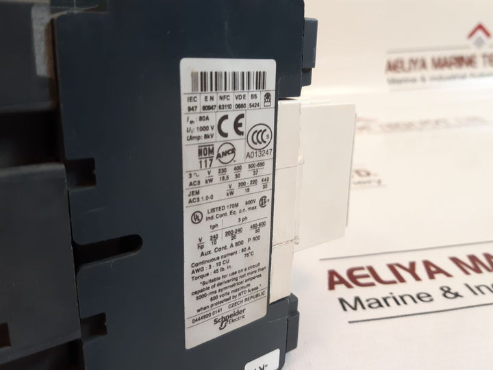 Telemecanique Lc1 D65(Lc1 D6511) Contactor With La1 Dn22 Contact Block