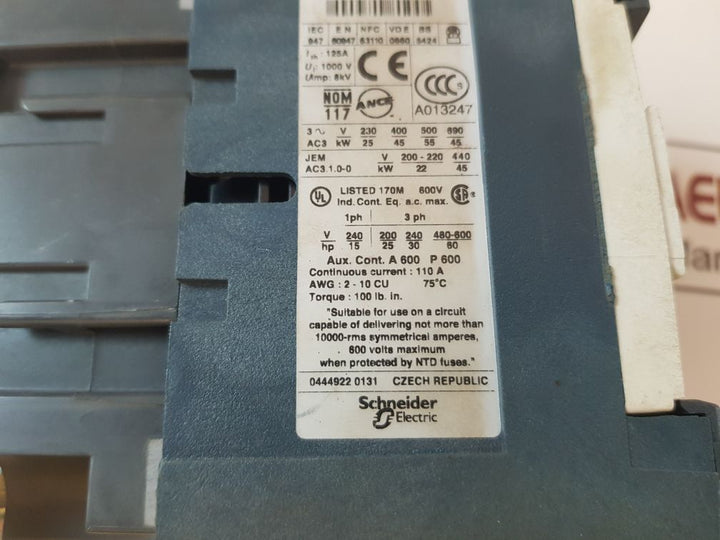 Telemecanique Lc1 D95 (Lc1 D9511) Contactor