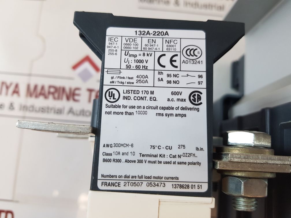 Telemecanique Lc1 F225 Contactor With Lr9 F 5371 Overload Relay
