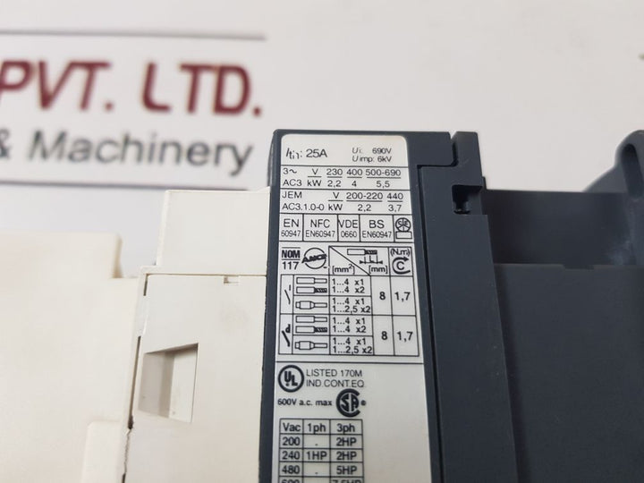 Telemecanique Lc1D09 Contactor With Ladn02 Auxiliary Contact
