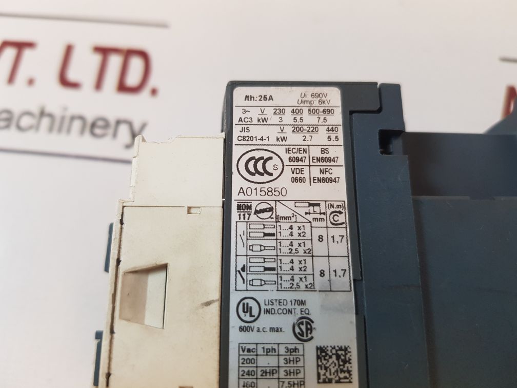 Telemecanique Lc1D12M7 Contactor 220V 50/60Hz