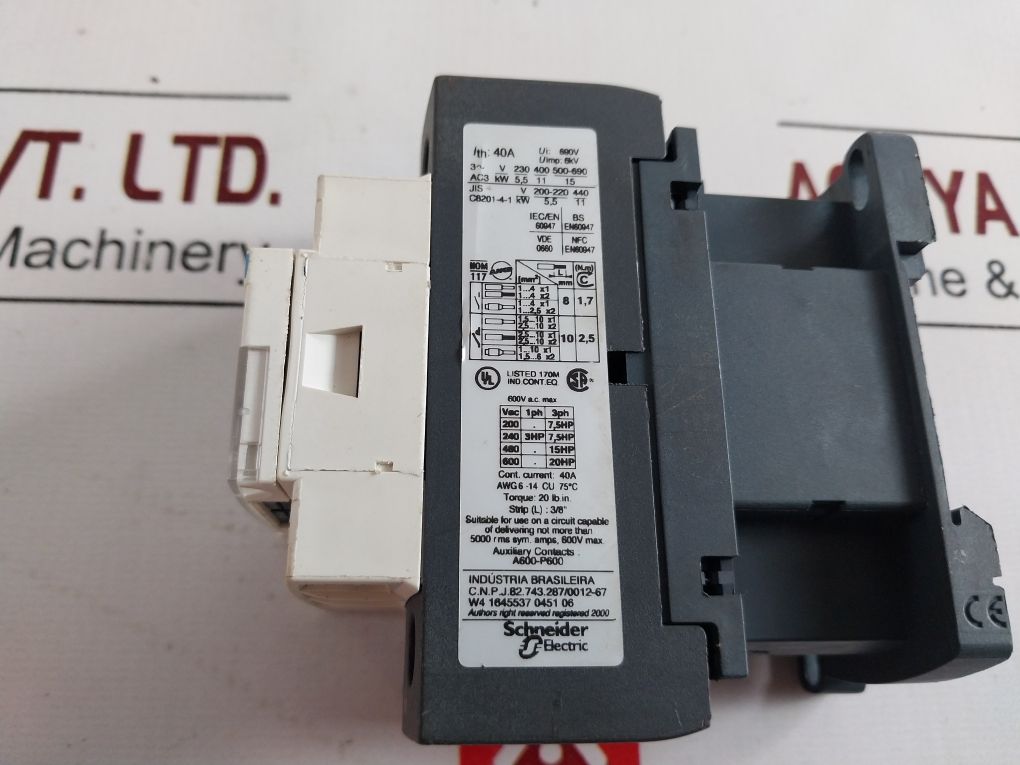 Telemecanique Lc1D25 Contactor 40A