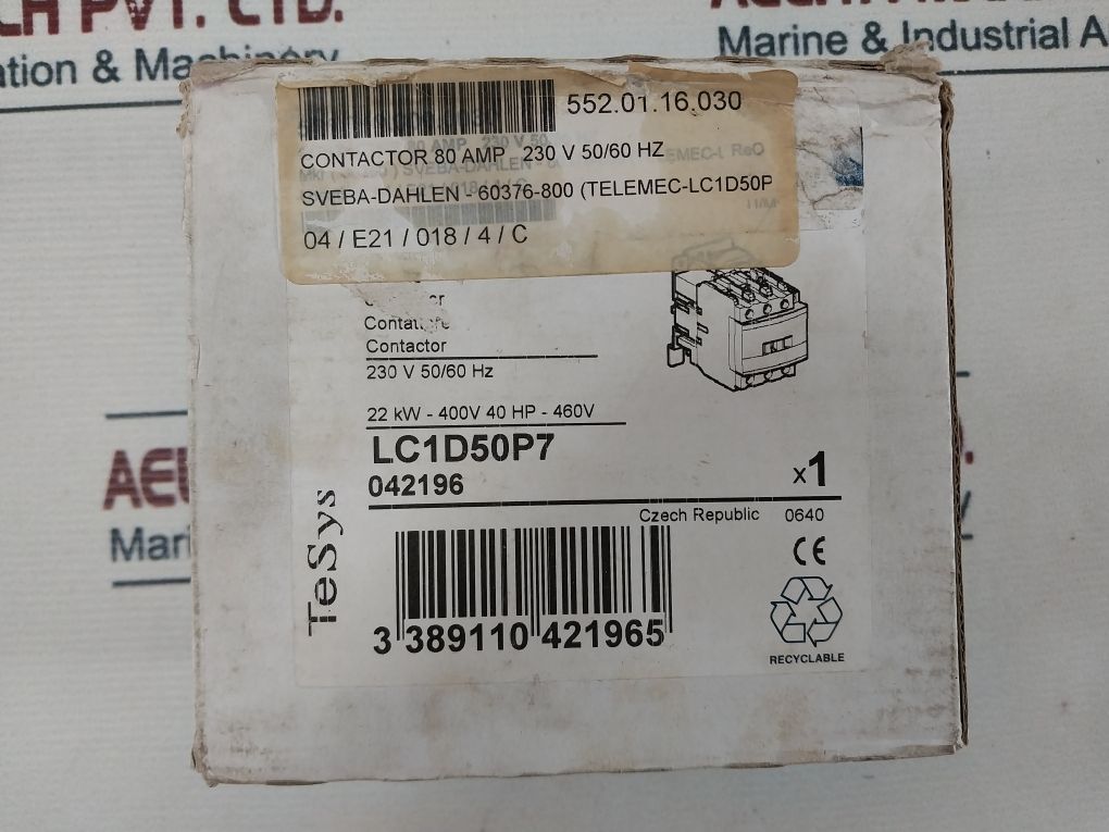 Telemecanique Lc1D50P7 Contactor 042196 230V 50/60Hz