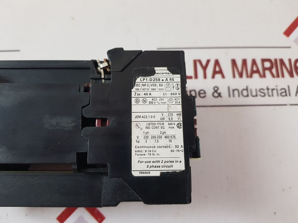 Telemecanique Lp1-d258•A 65 Contactor
