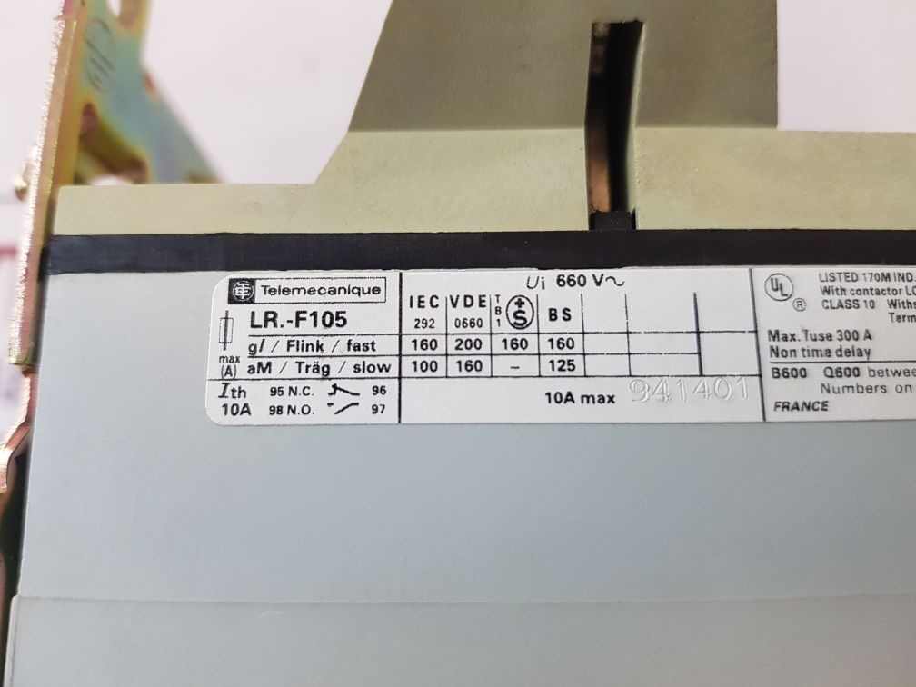 Telemecanique lr1-f105 thermal overload relay