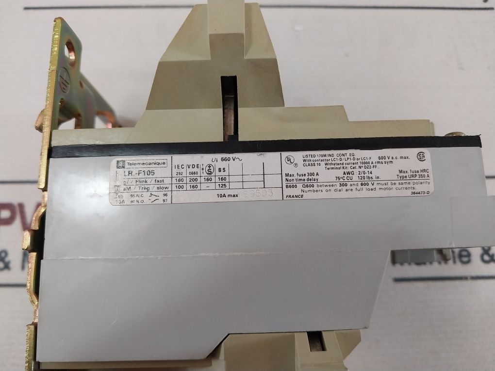 Telemecanique Lr1-f 105 Thermal Overload Relay 600V A.C
