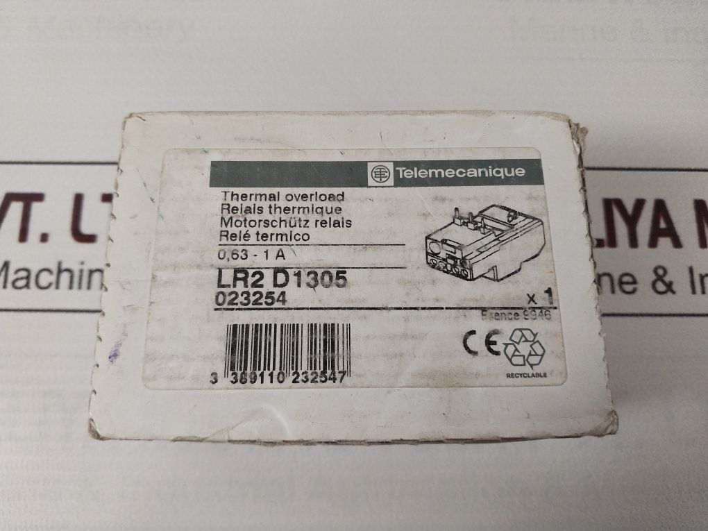 Telemecanique Lr2 D1305 Thermal Overload Relay 0,63-1 A