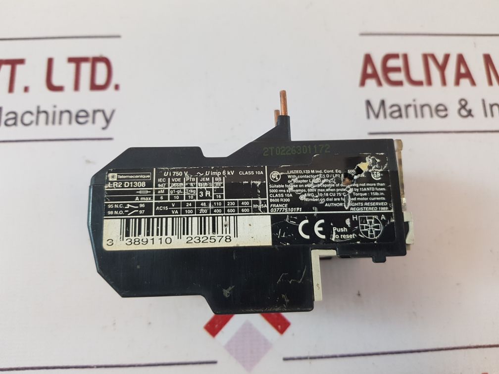 Telemecanique Lr2 D1308 Thermal Overload Relay