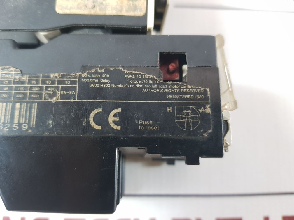 Telemecanique Lr2 D13 Thermal Overload Relay With Chint Nc1 1210 Contactor