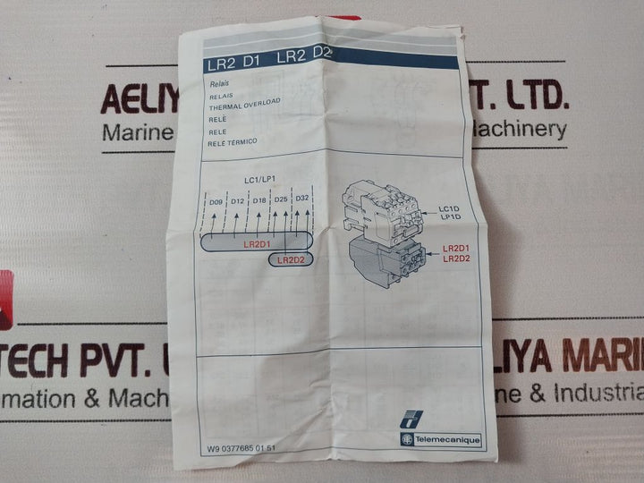 Telemecanique Lr2 D2355 Thermal Overload Relay 30-40 A 023265