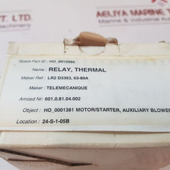 Telemecanique Lr2 D3363 Thermal Overload Relay
