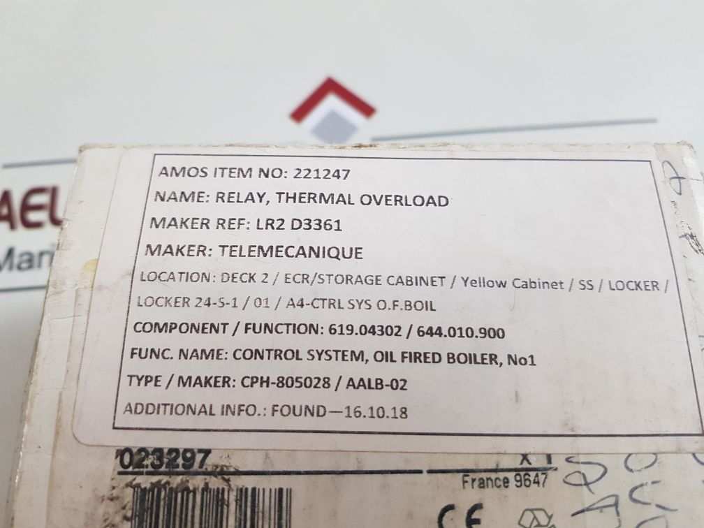 Telemecanique Lr2 D3361 Thermal Overload Relay
