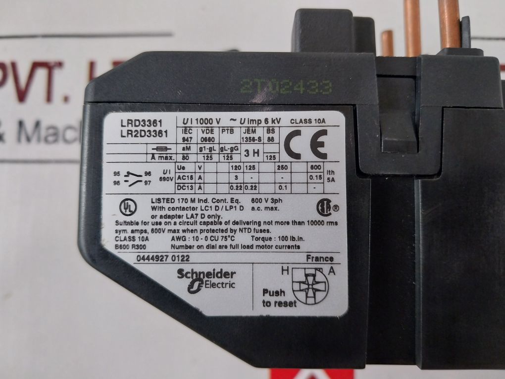Telemecanique Lr2D3361 Thermal Overload Relay
