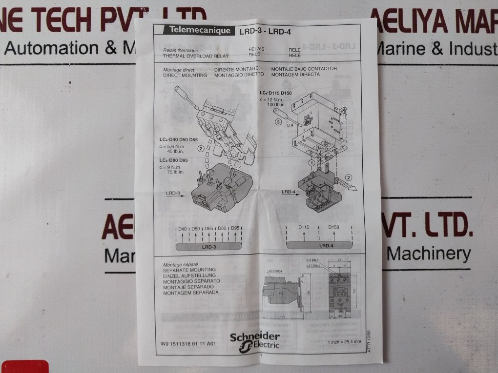 Telemecanique Lr2D3361 Thermal Overload Relay